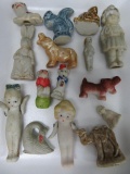 15 porcelain figures, attributed to Cracker Jack prizes, 1