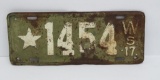 1917 Wisconsin dealer license plate, 12 1/2