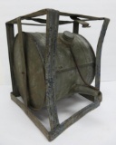 1895 Unusual Rolling oil can by the Brown Oil Can Co., galvanized, 13