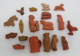 19 Clay Toys attributed to Cracker Jack, 1