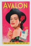 Avalon cigarette cardboard advertising sign, 20