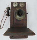 Western Electric Oak wall telephone, 20 1/2