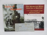 Two Railroad books, Trains of Wisconsin and Milwaukee Road Steam Era