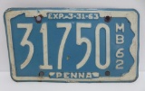 1963 Penna motorcycle license plate, 8
