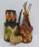 Souvenir Native American drums, teepee and noise maker