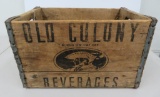 Old Colony Beverage wood advertising box, Kewaunee Orange Crush, 11