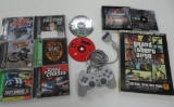 Retro Sony PlayStation PS1 analog controller and games