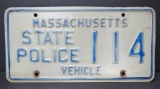 Massachusetts State Police Vehicle license plate, #114, 12