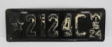 1924 Wisconsin dealer plate, #2124C, 14 1/2