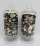 Two large containers of buttons