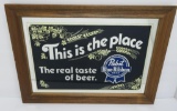 1984 This is the place, Pabst Blue Ribbon Beer mirror, 20 1/2