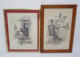 Two framed Cream of Wheat advertising pieces