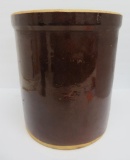5 gallon brown glaze crock, crown mark RRP, Ransbottom Ohio