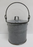 Gray graniteware berry bucket, 4