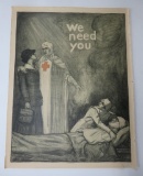 We Need You, Original WWI Red Cross poster, 30 1/2