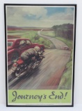 Journey's End, Roland Davies motorcycle poster, reproduction, 20