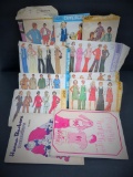 12 vintage 70's fashion patterns and iron ons, bell bottoms, ponchos, mens leisure suits and shirts