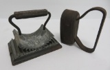 Vintage Geneva hand fluting iron with base and flat iron