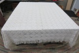 Large crocheted linen coverlet, 3
