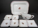 8 pieces of Tea Leaf Ironstone, Alfred Meakin