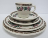 Indian Tree Railroad dining car and restaurant china, five pieces, Syracuse