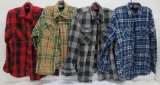 Four Vintage Flannel Shirts, XL