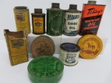 11 Vintage Shoe oil tins, 2