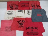 Retro oil rags, advertising, Antique Archaeology and motorcycle