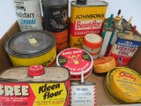 17 Vintage automotive and household tins