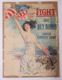 Howard Chandler Christy original WWI 1917 Poster, Restoration Project, Fight or Buy Bonds