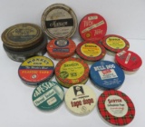 14 vintage tape tins, 2 1/2