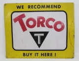 c 1960's Torco oil metal advertising sign, 30