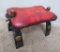 Camel saddle stool, leatherette top