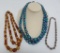 Three glass beaded necklaces