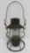 Chicago and North West Railroad lantern, marked frame and globe, 10 1/2
