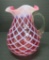 Cranberry diamond quilted fluted top pitcher, 9