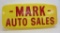 Automotive sign, plastic, Mark Auto Sale, 48