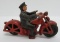 Small cast iron motorcycle toy, made in USA, 4