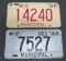 1957 and 1962 Municipal Wisconsin license plates, 12