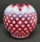 Polka dot cranberry rose bowl, 5