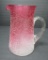 Boston and Sandwich antique Cranberry Overshot glass pitcher with applied handle, 7 1/2