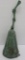 Interesting cast iron verde green finish bell, 18