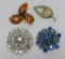 Four vintage Rhinestone pins, 2