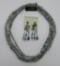 Donna Dressler glass and 925 necklace and Delmonico drop earrings