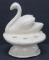 Art pottery flower frog, Swan, attributed to pre 1931 design