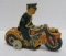 Louis Marx tin litho motorcycle toy, 4 1/2