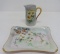 Bavarian hand painted dresser tray and 6