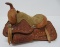 Adorable Miniature salesmen sample leather saddle, 9