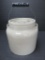 Covered stoneware jar with bail handle, 7 1/2