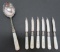 MOP sterling collared knives and serving spoon